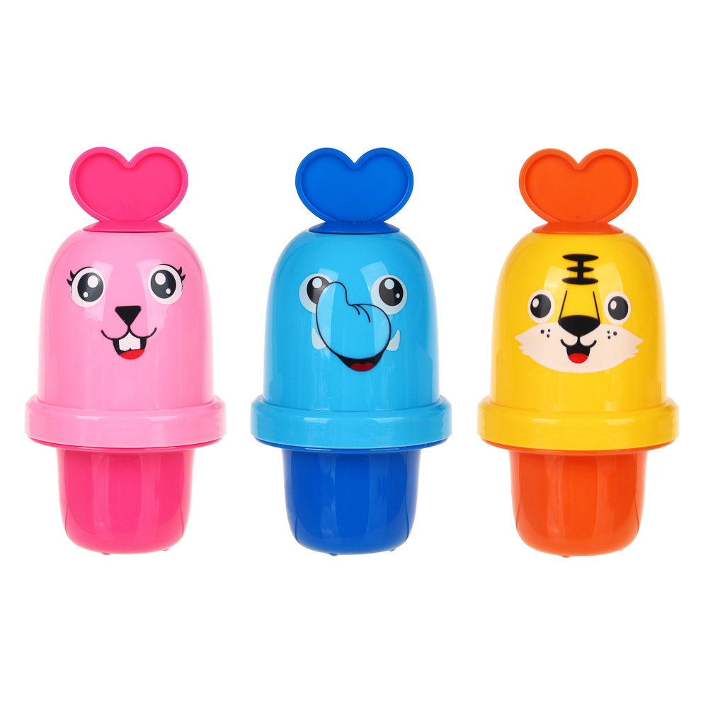 ИГРОЛЕНД Мыльные пузыри "Веселые зверята", мыл.раств 60 мл., ABS, 13х6х18см, арт.№ 460-026