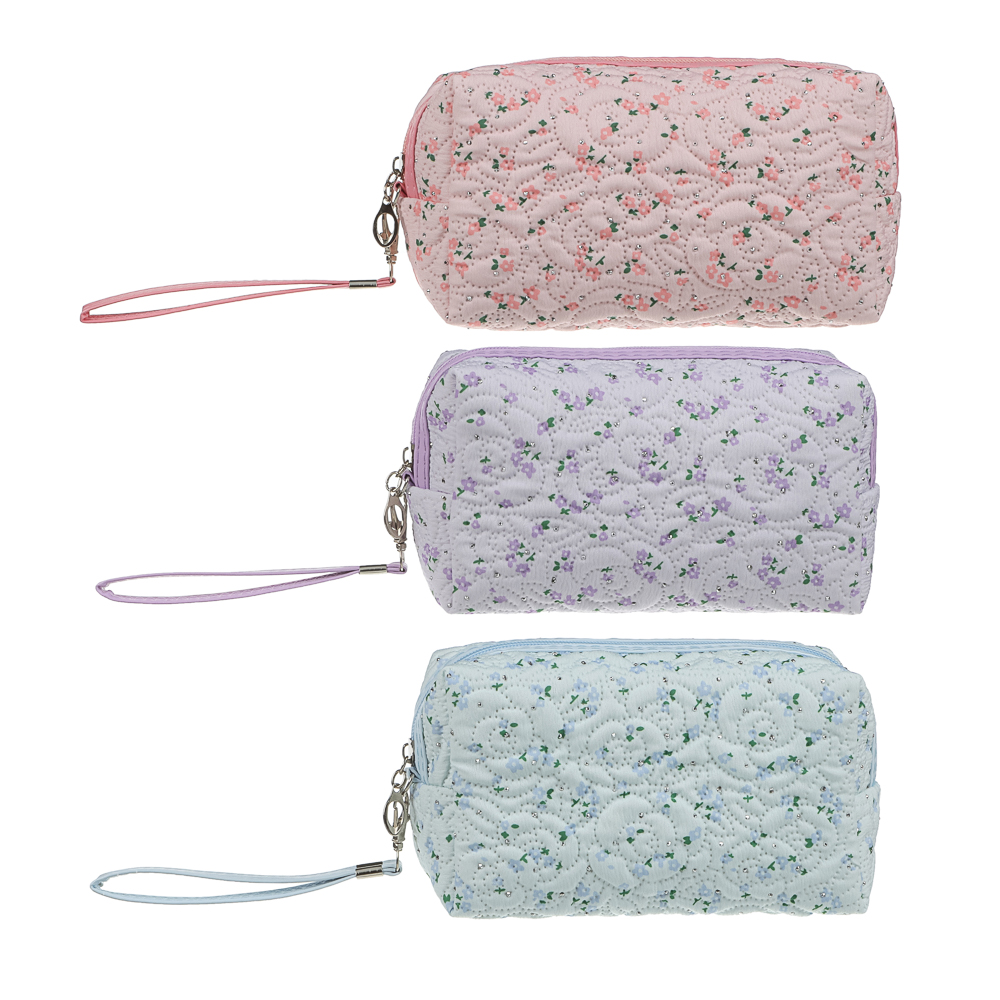 Косметичка прямоугольная тм ЮL Мильфлёр, 100% полиэстер, 18x10x7,5 см,  3 цвета, арт.№ 327-345