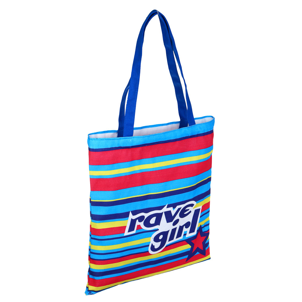 Сумка-шоппер, 38x42см, "Рейв Герл", внутр.карман, ручки 58 см, ПЭ под ткань, полноцветная печать, арт.№ 090-065