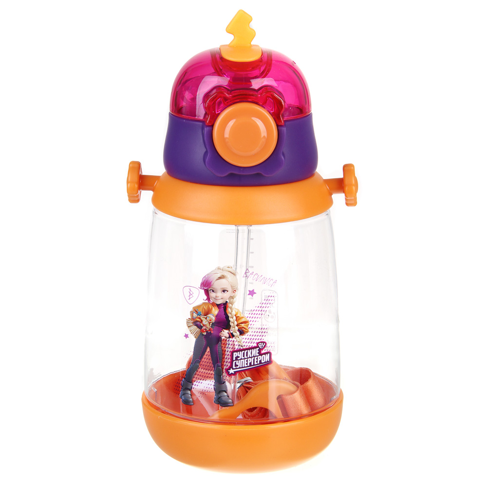 BY Русские Супергерои Бутылка детская с поильником, 8.5x19см,520мл,"Василиса" PC, PP, силикон, арт.№ 088-107