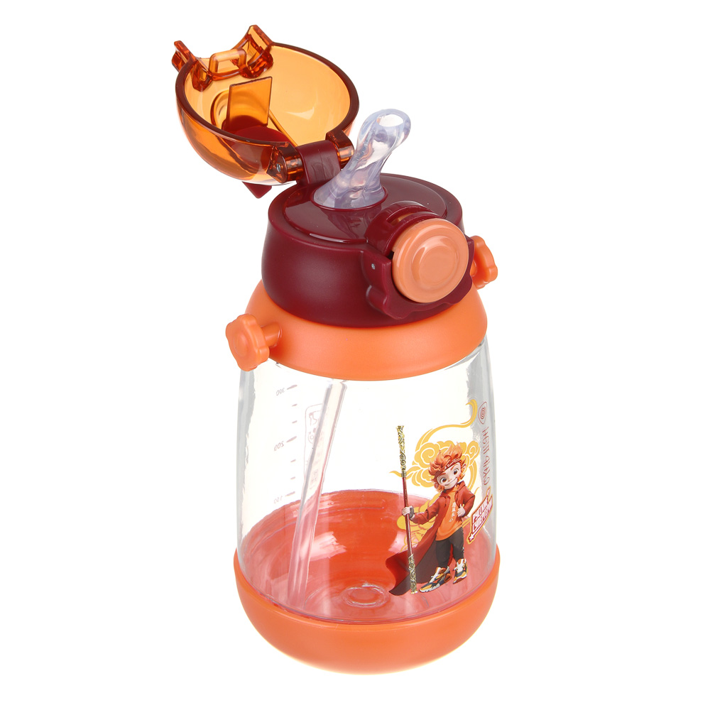BY Русские Супергерои Бутылка детская с поильником, 8.5x19см, 520мл, "Сунь Шэн", PC, PP, силикон, арт.№ 088-108