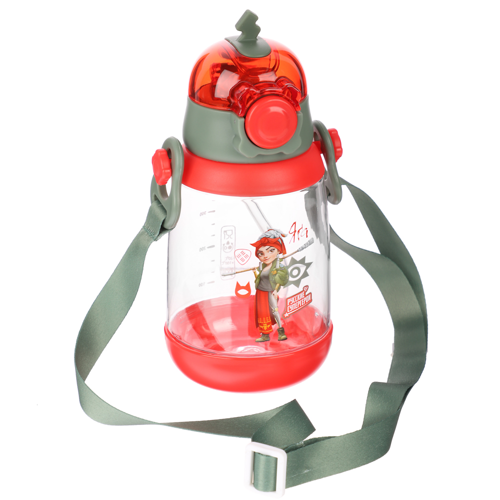 BY Русские Супергерои Бутылка детская с поильником, 8.5x19см,520мл,"Яга", PC, PP, силикон, арт.№ 088-110