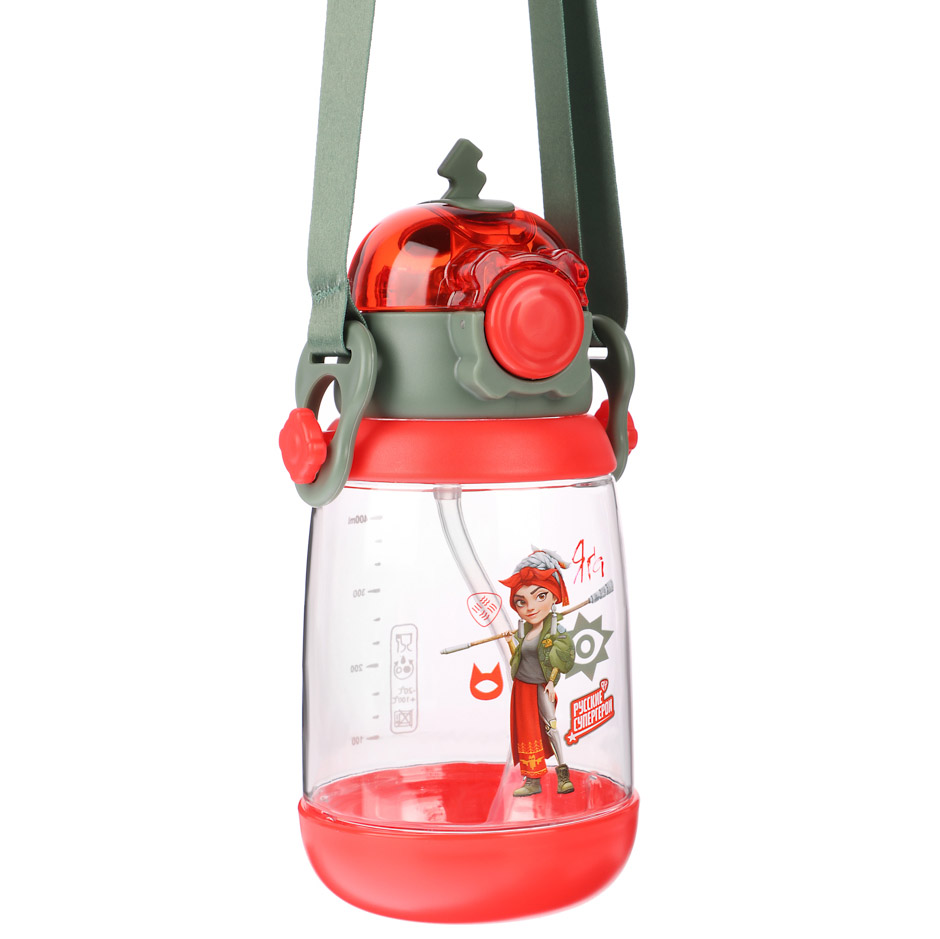 BY Русские Супергерои Бутылка детская с поильником, 8.5x19см,520мл,"Яга", PC, PP, силикон, арт.№ 088-110