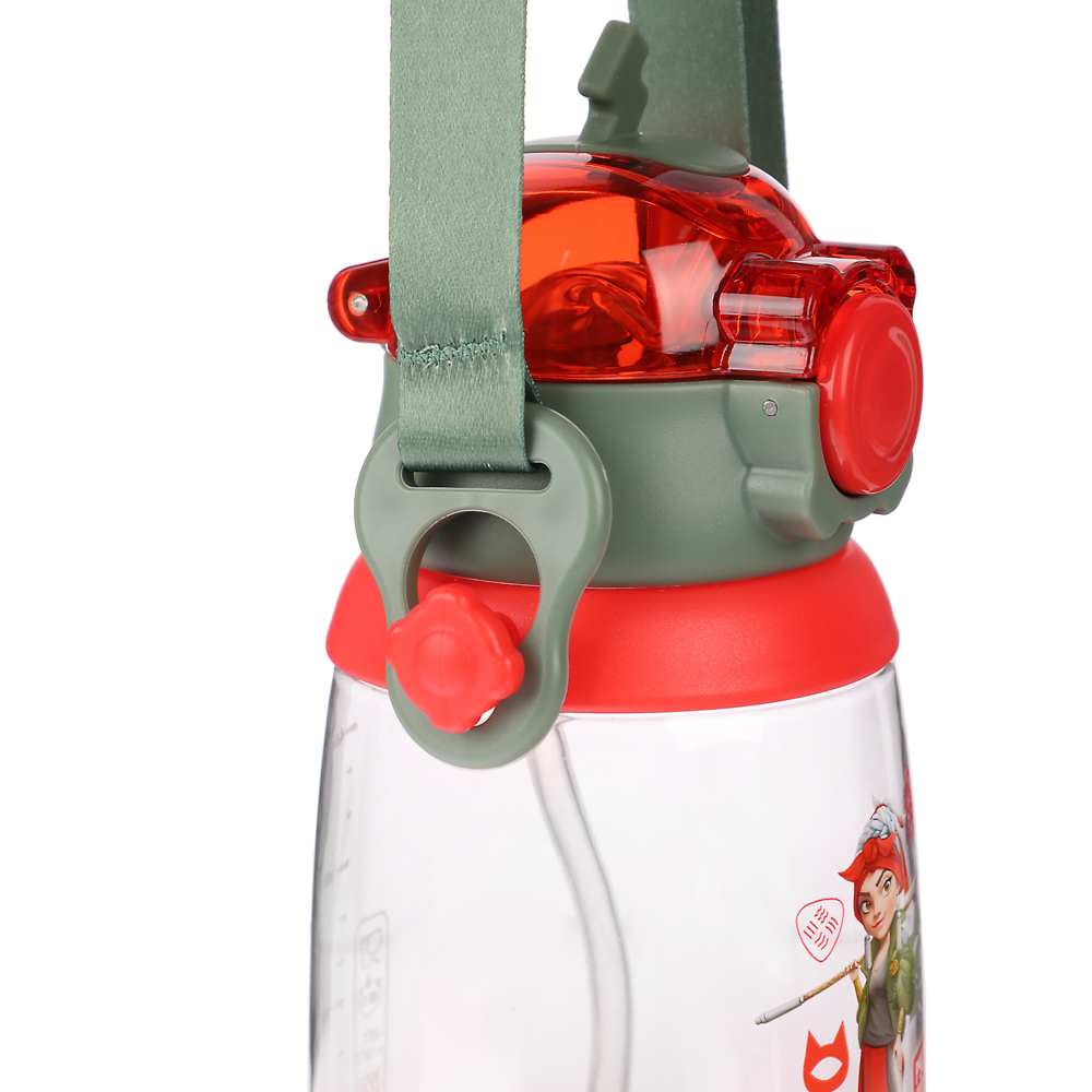 BY Русские Супергерои Бутылка детская с поильником, 8.5x19см,520мл,"Яга", PC, PP, силикон, арт.№ 088-110