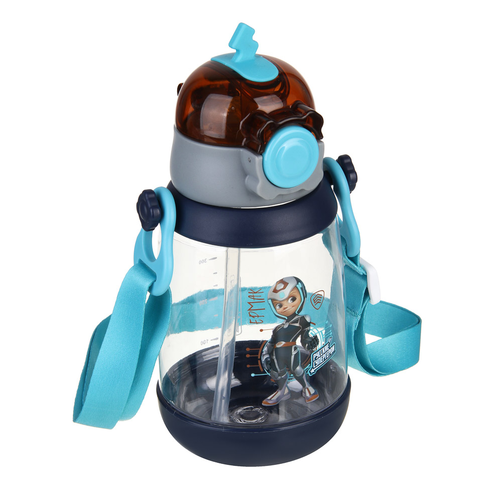 BY Русские Супергерои Бутылка детская с поильником, 8.5x19см,520мл,"Ермак", PC, PP, силикон, арт.№ 088-111