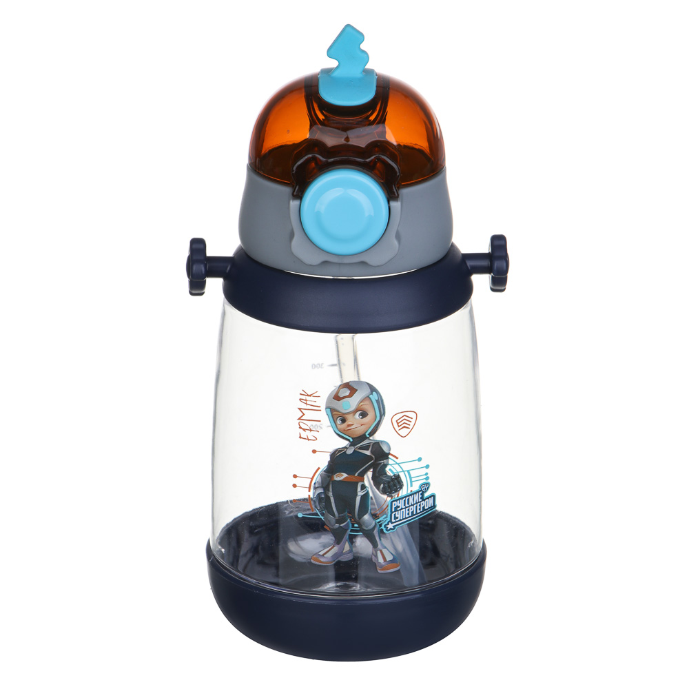 BY Русские Супергерои Бутылка детская с поильником, 8.5x19см,520мл,"Ермак", PC, PP, силикон, арт.№ 088-111