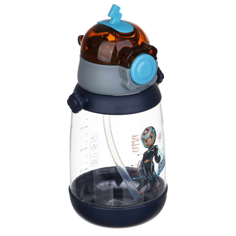BY Русские Супергерои Бутылка детская с поильником, 8.5x19см,520мл,"Ермак", PC, PP, силикон, арт.№ 088-111