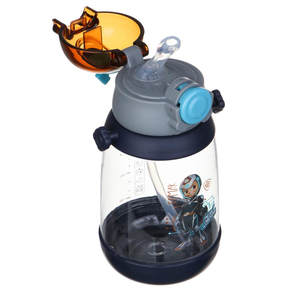 BY Русские Супергерои Бутылка детская с поильником, 8.5x19см,520мл,"Ермак", PC, PP, силикон, арт.№ 088-111