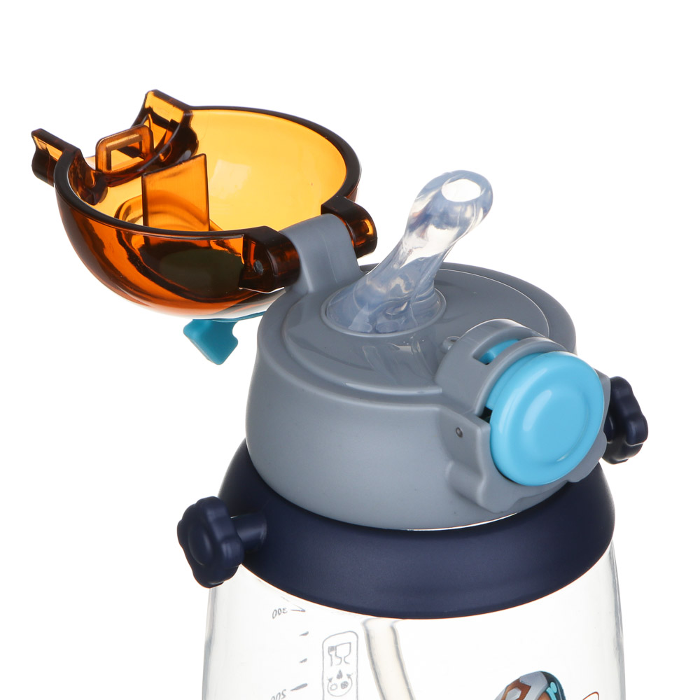 BY Русские Супергерои Бутылка детская с поильником, 8.5x19см,520мл,"Ермак", PC, PP, силикон, арт.№ 088-111