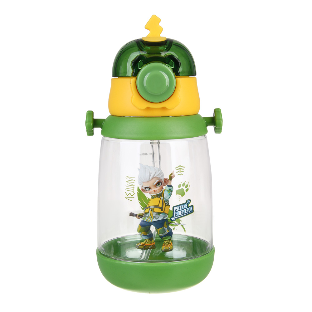 BY Русские Супергерои Бутылка детская с поильником, 8.5x19см,520мл,"Леший", PC, PP, силикон, арт.№ 088-112