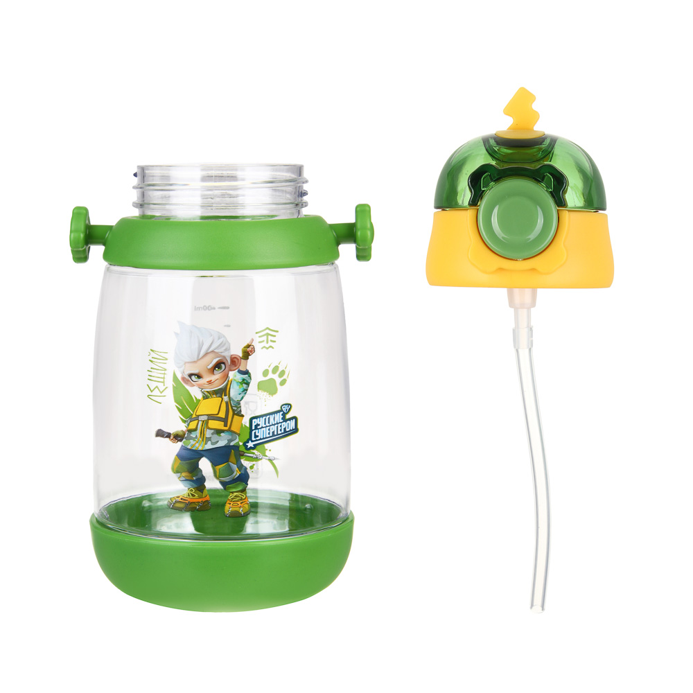 BY Русские Супергерои Бутылка детская с поильником, 8.5x19см,520мл,"Леший", PC, PP, силикон, арт.№ 088-112