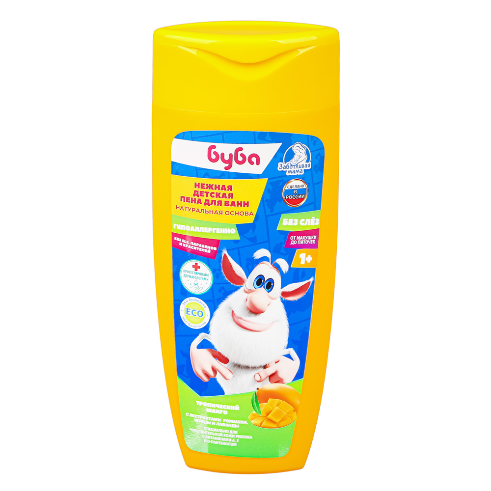 БУБА Детская пена для ванн "тропич.манго" 250мл экстр.ромашки,череды, Заботливая мама, 63468-BUBA-M, арт.№ 022-118