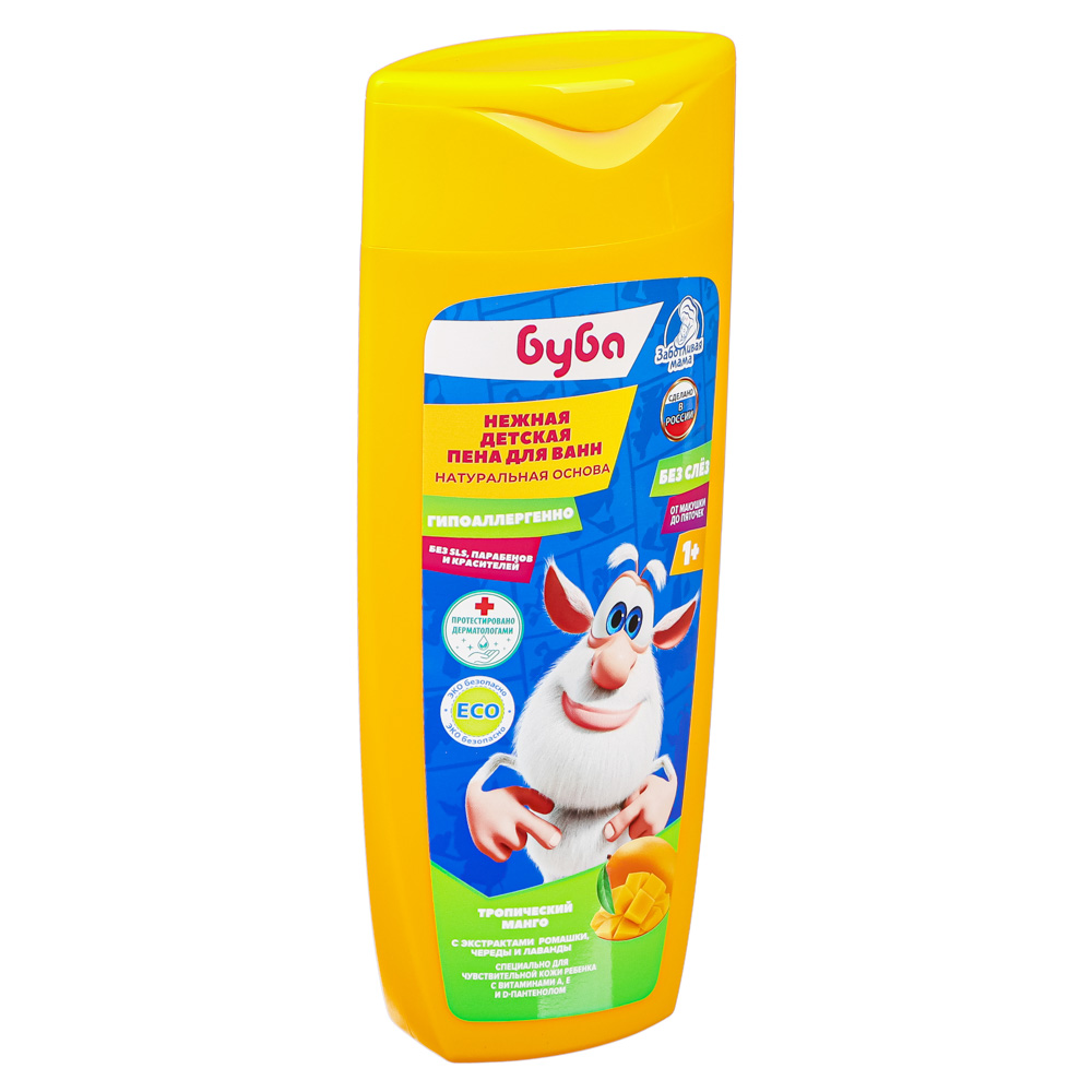 БУБА Детская пена для ванн "тропич.манго" 250мл экстр.ромашки,череды, Заботливая мама, 63468-BUBA-M, арт.№ 022-118