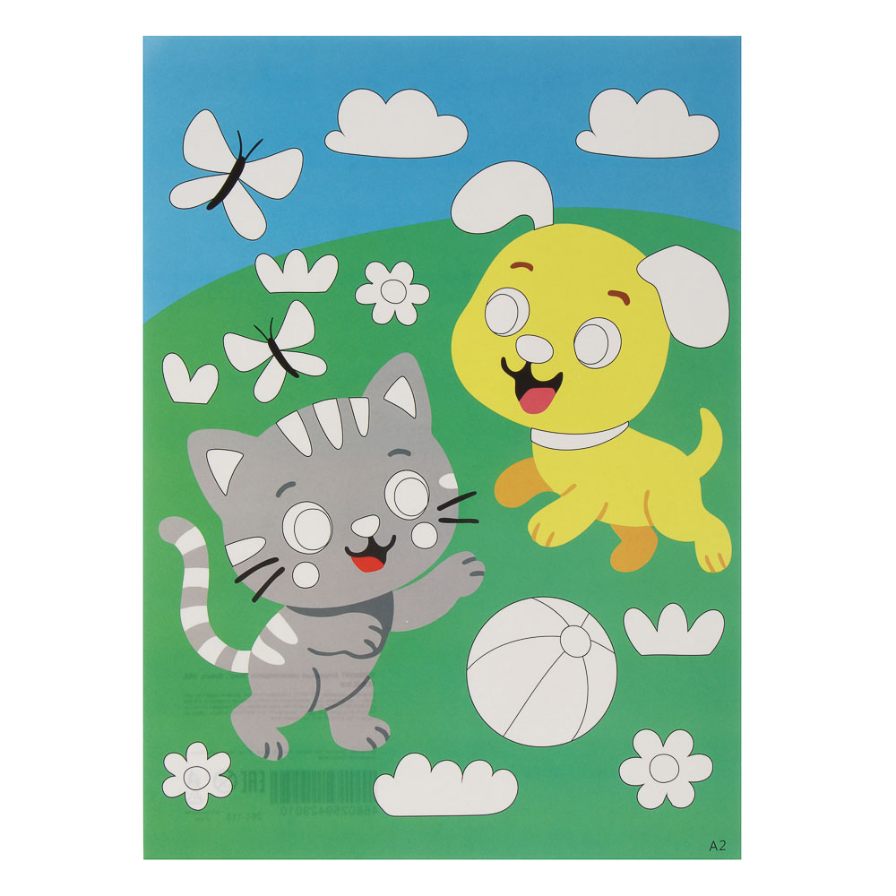 Аппликация самоклеящаяся "Микс", ХОББИХИТ, бумага, ЭВА, арт.№ 281-113