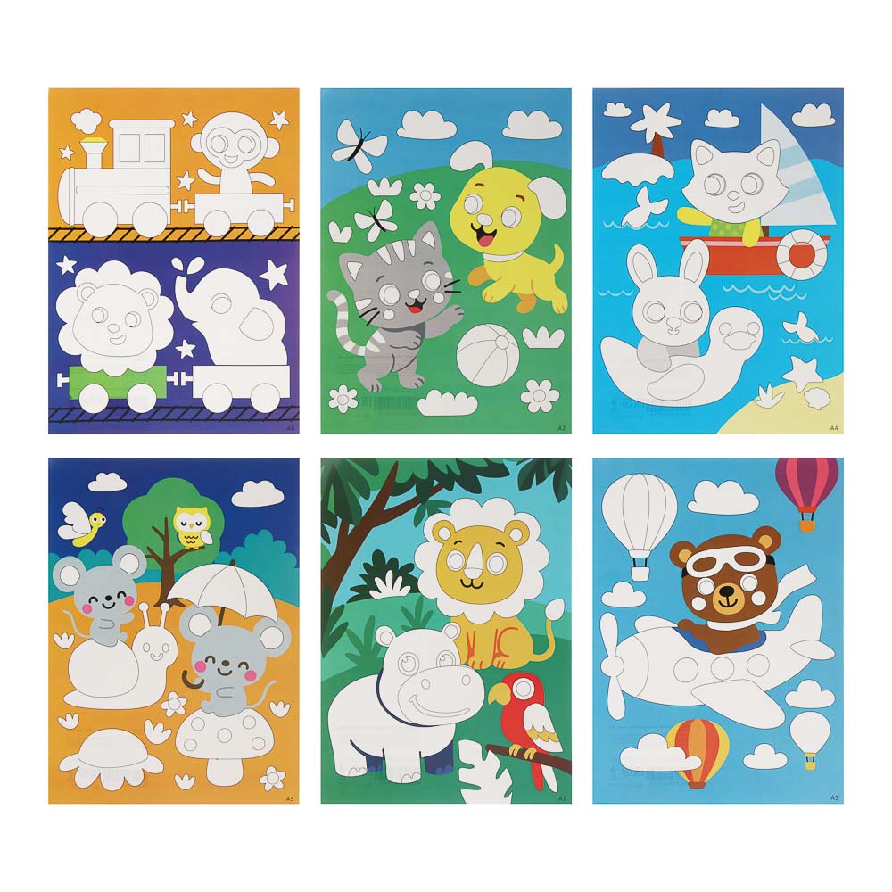 Аппликация самоклеящаяся "Микс", ХОББИХИТ, бумага, ЭВА, арт.№ 281-113