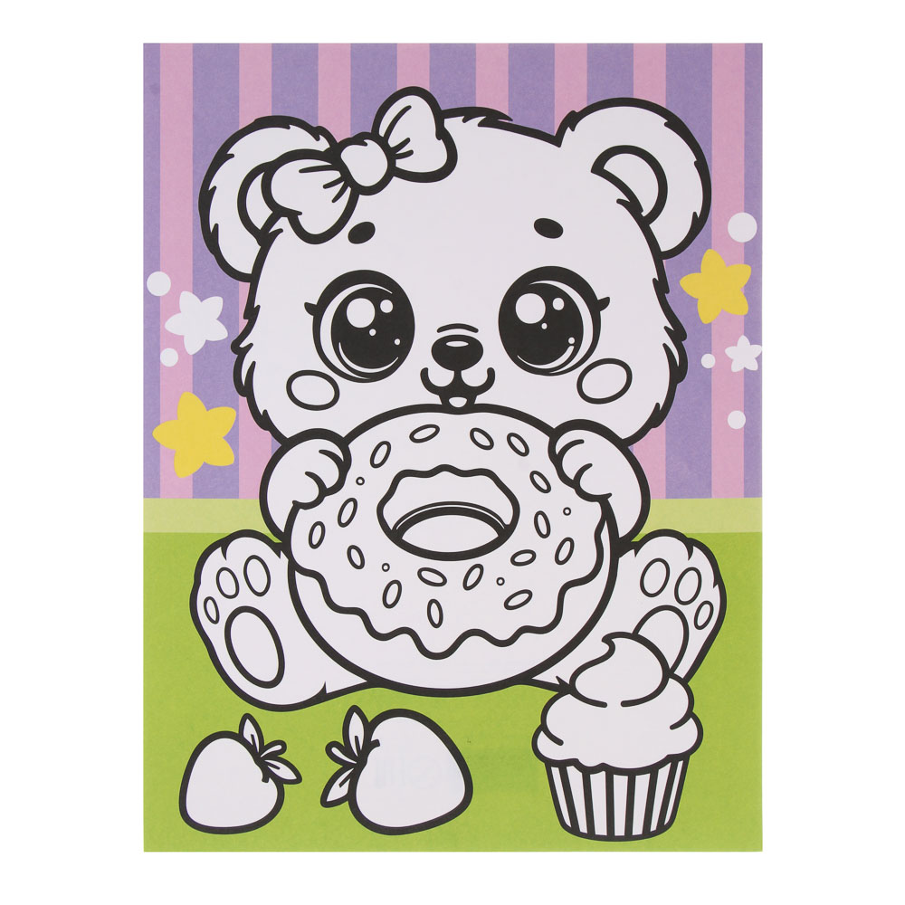 Фреска из песка с цветным фоном "Микс", бумага, песок 8-10цв., 21х27см, арт.№ 287-301