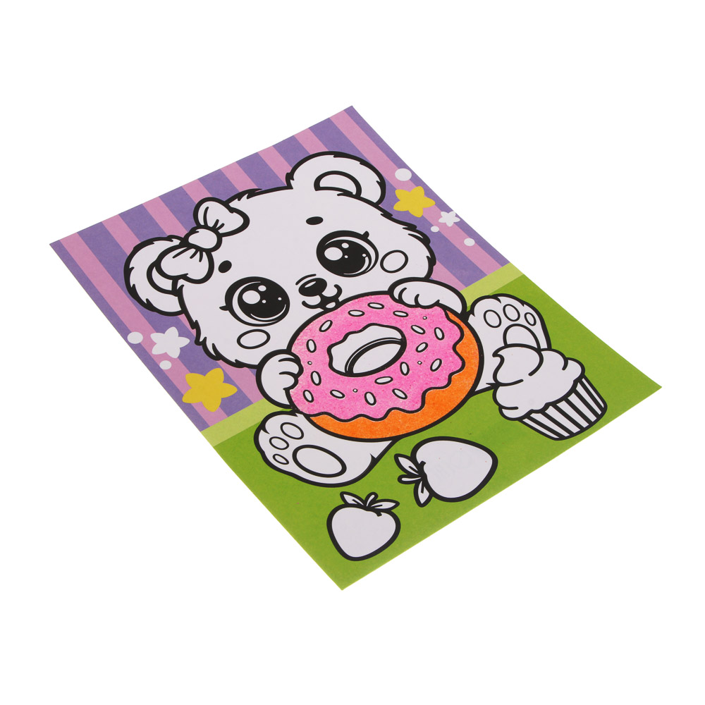 Фреска из песка с цветным фоном "Микс", бумага, песок 8-10цв., 21х27см, арт.№ 287-301