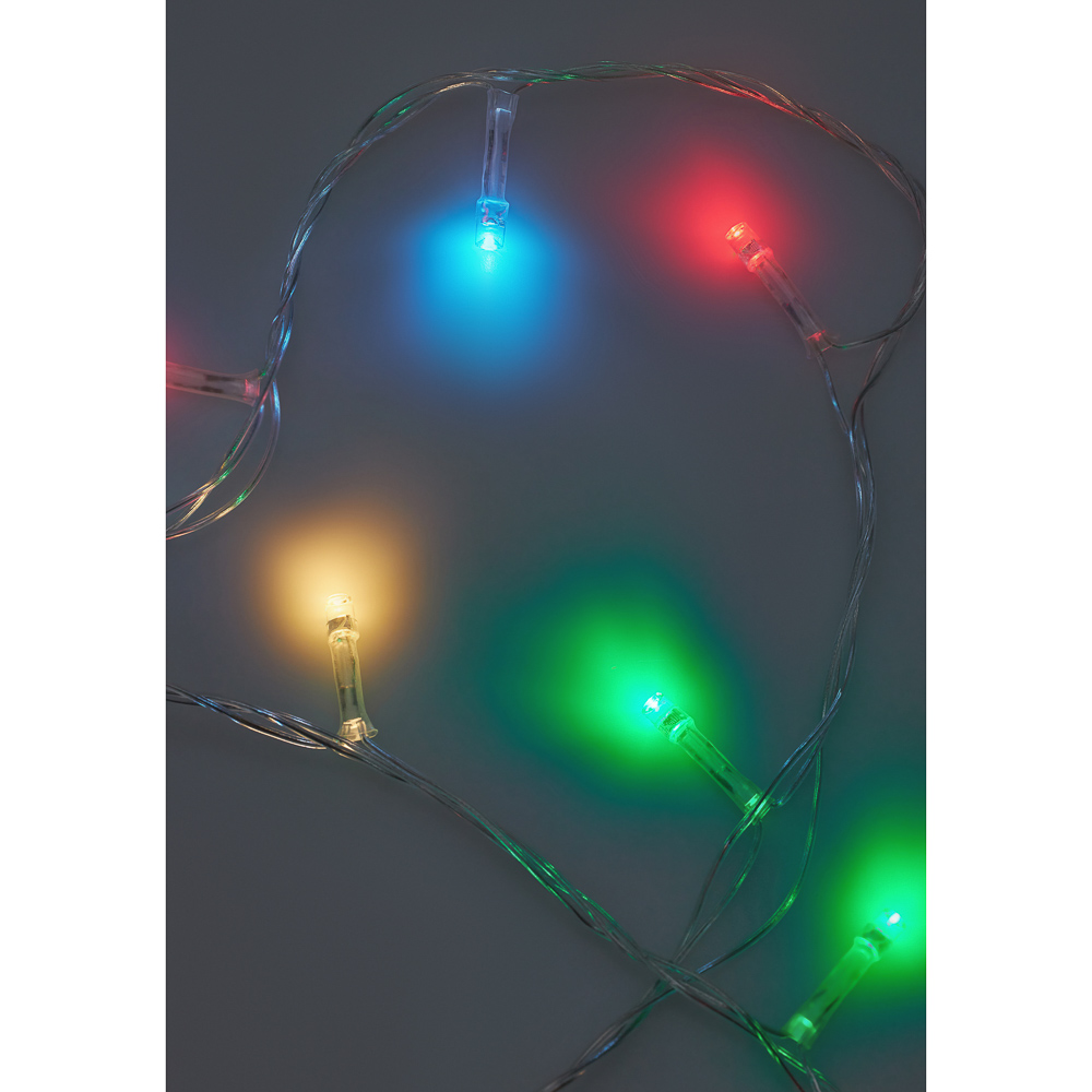 Гирлянда вьюн 9 м СНОУ БУМ, 100 LED ламп, свечение мульти, ПВХ прозрачный, 8 режимов, 220В, арт.№ 384-022