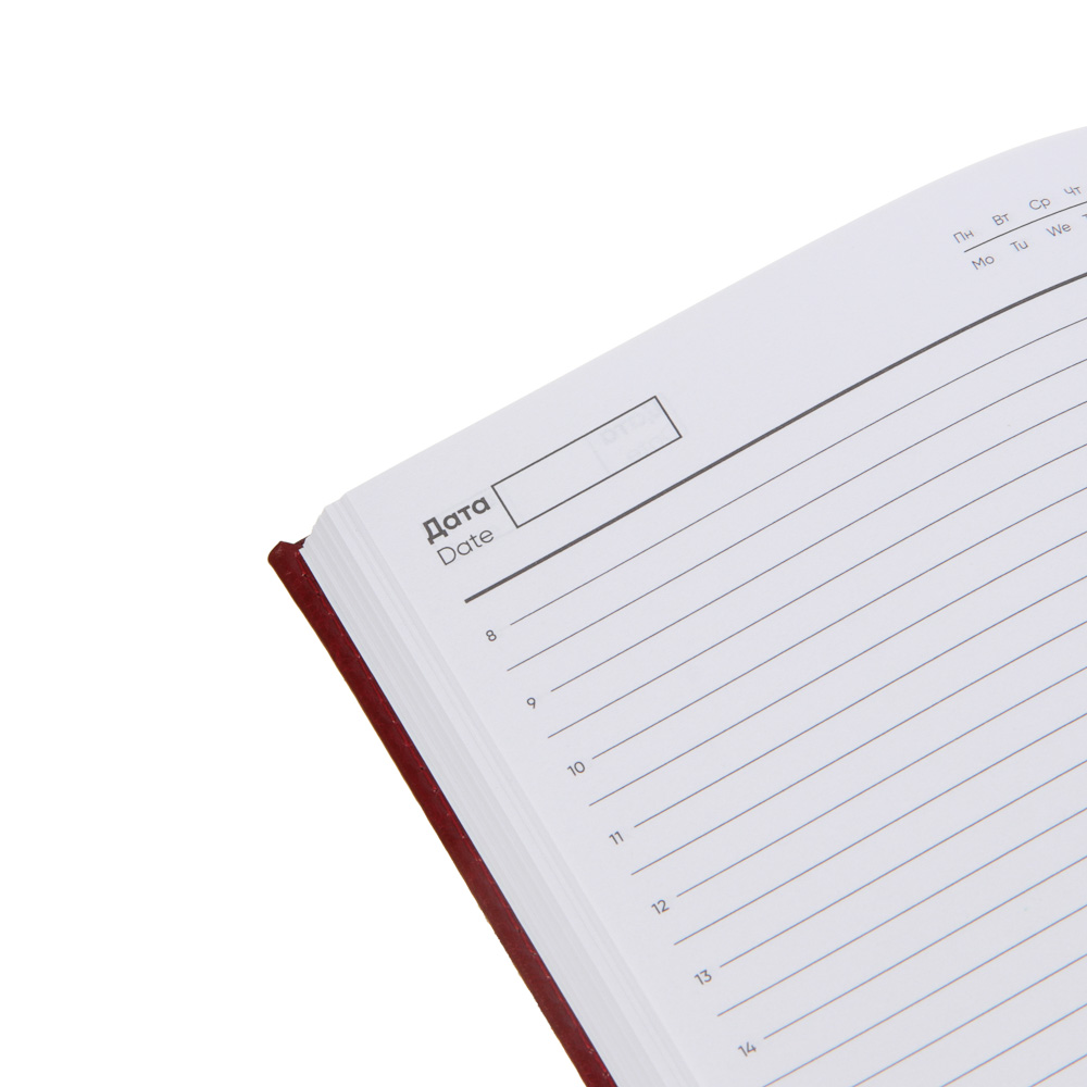 Ежедневник недатированный "БИЗНЕС" А5, 320 стр., тв.обл.с поролоном, искусственная кожа, красный, арт.№ 572-128