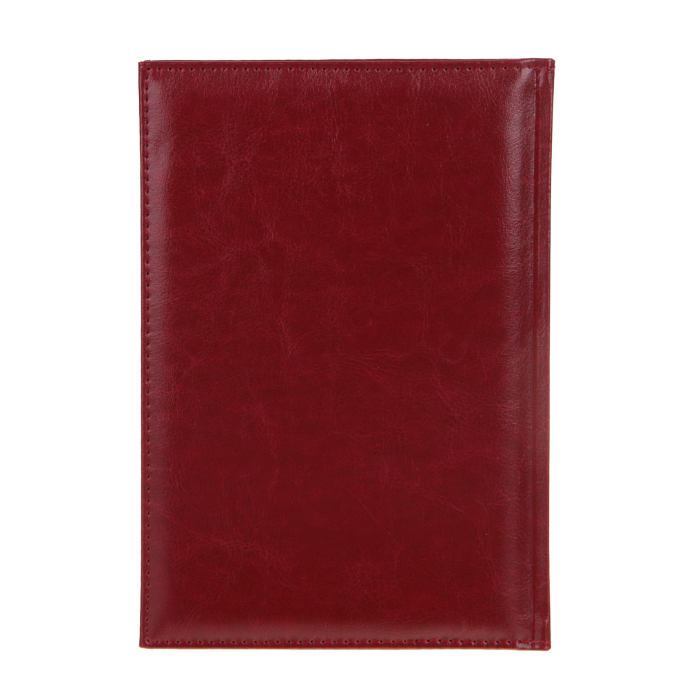 Ежедневник недатированный "БИЗНЕС" А5, 320 стр., тв.обл.с поролоном, искусственная кожа, красный, арт.№ 572-128