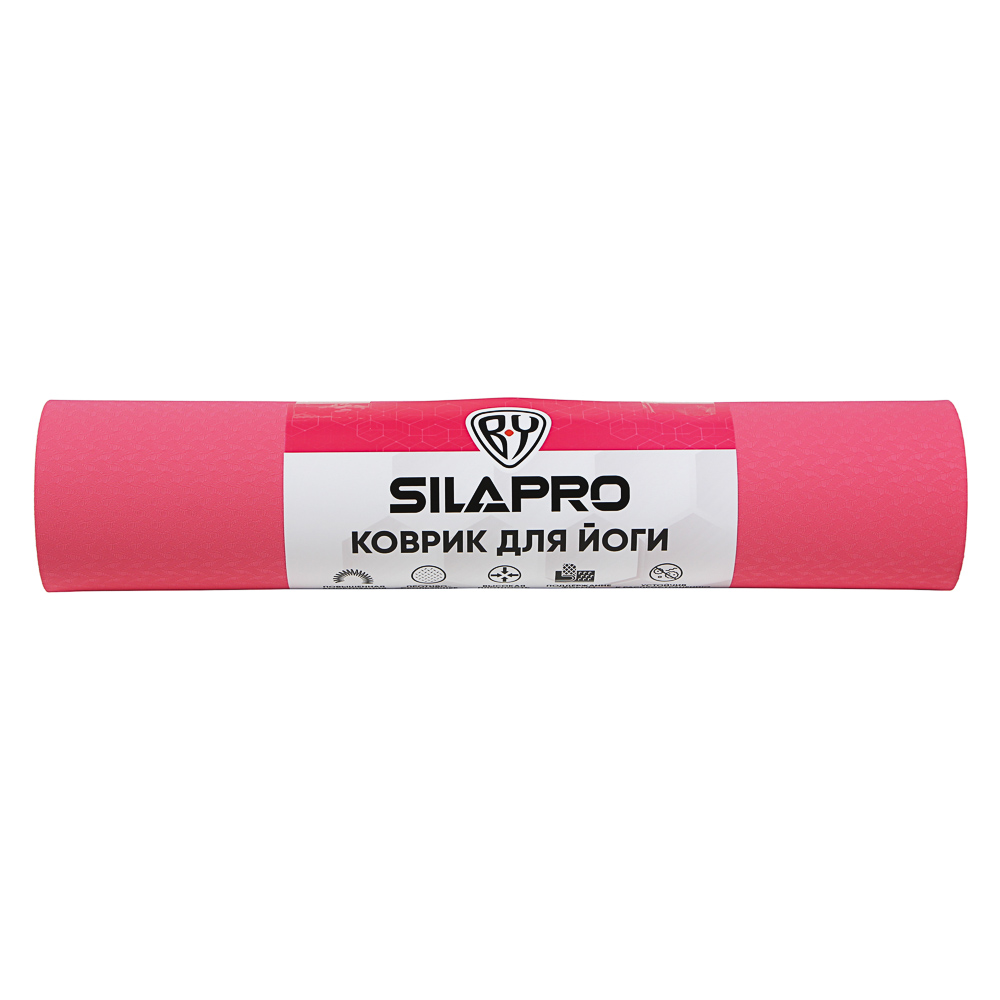 SILAPRO Коврик для йоги и фитнеса, TPE, 183х61х0,6см, арт.№ 191-052