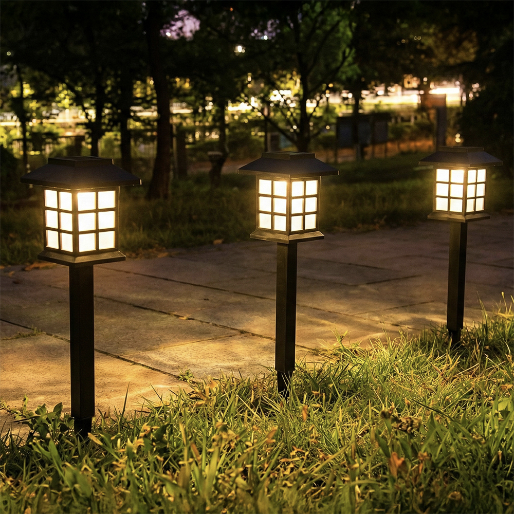 Светильник сад. на солн. батар. тм INBLOOM, 8.5х8.5х37.5см, 1LED,шампань, AAA100mAh NI-MH,2 реж., PP, арт.№ 475-355