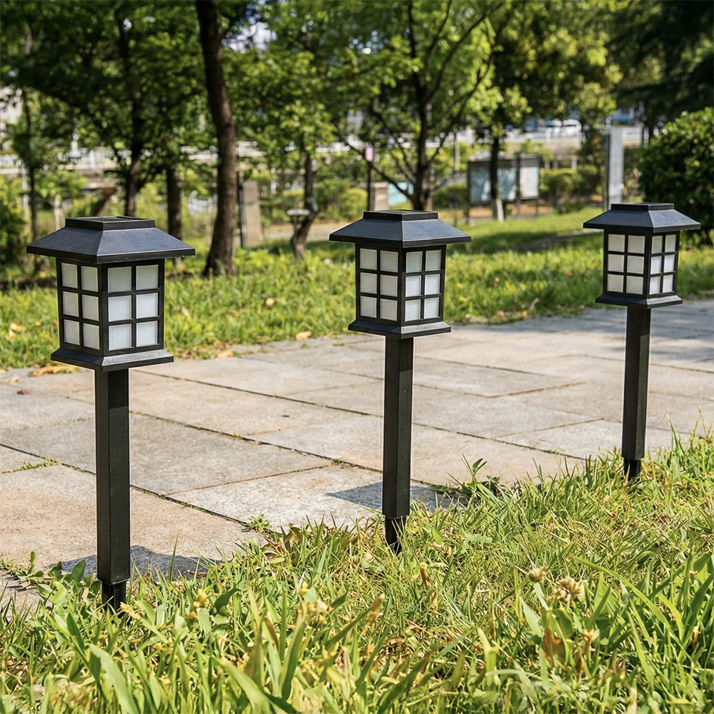 Светильник сад. на солн. батар. тм INBLOOM, 8.5х8.5х37.5см, 1LED,шампань, AAA100mAh NI-MH,2 реж., PP, арт.№ 475-355