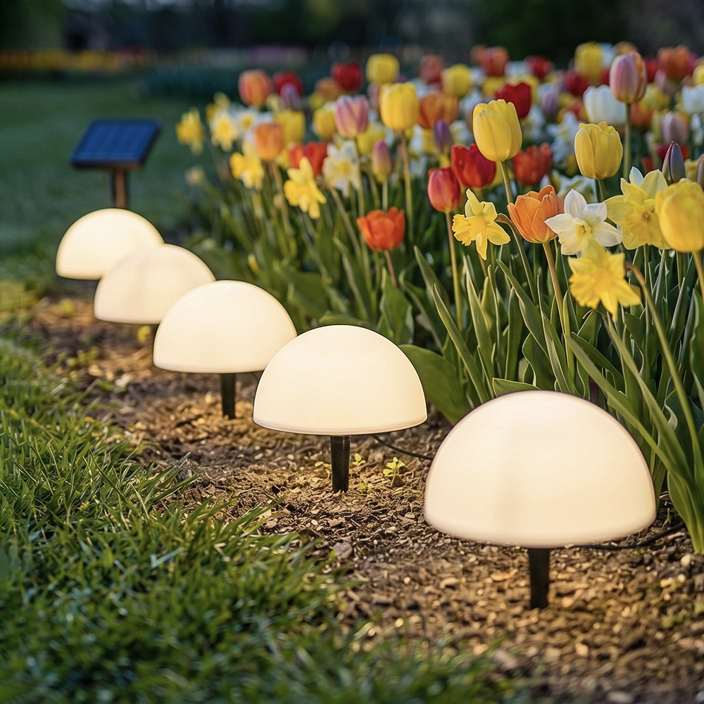 Светильник сад.на солн.батар. тм INBLOOM Полусфера, 5шт,15х16см,5LED,шампань,АА600mAh Ni-MH,1реж.,PP, арт.№ 475-356