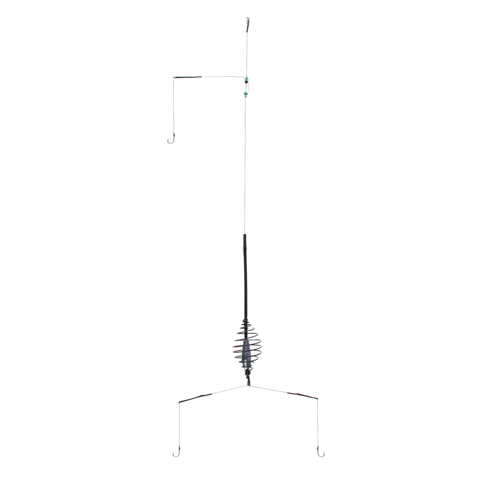 Оснастка донная с 3 крючками, с антизакручивателем и кормушкой тм AZOR FISHING, 5 видов, арт.№ 137-040
