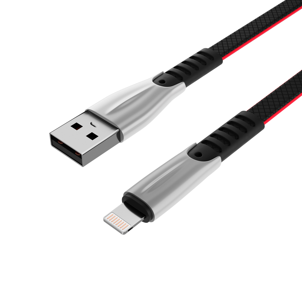 Кабель для зарядки USB(A)-iP BY Кобра, 1м, 2,4А, черный, арт.№ 905-044