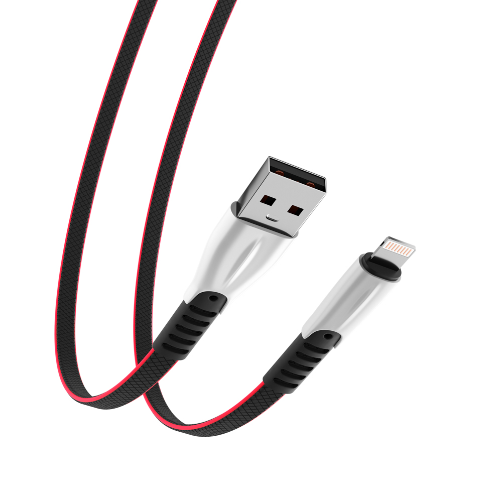 Кабель для зарядки USB(A)-iP BY Кобра, 1м, 2,4А, черный, арт.№ 905-044