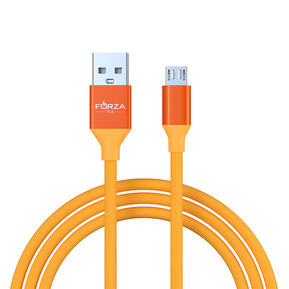 Кабель для зарядки USB(A)-microUSB FORZA Лето, 1м, 2А, прорезиненный, 4 цвета, пакет, арт.№ 916-062
