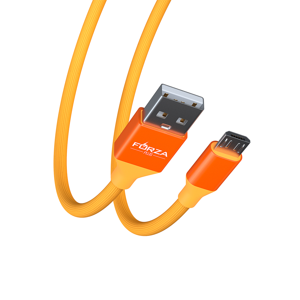 Кабель для зарядки USB(A)-microUSB FORZA Лето, 1м, 2А, прорезиненный, 4 цвета, пакет, арт.№ 916-062