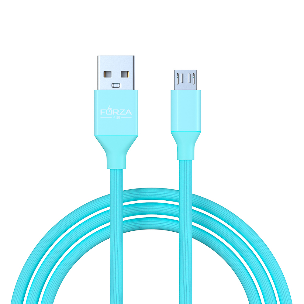 Кабель для зарядки USB(A)-microUSB FORZA Лето, 1м, 2А, прорезиненный, 4 цвета, пакет, арт.№ 916-062