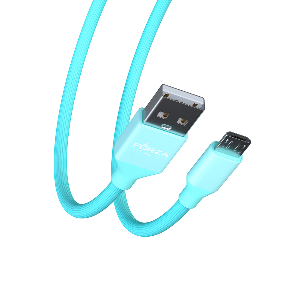 Кабель для зарядки USB(A)-microUSB FORZA Лето, 1м, 2А, прорезиненный, 4 цвета, пакет, арт.№ 916-062