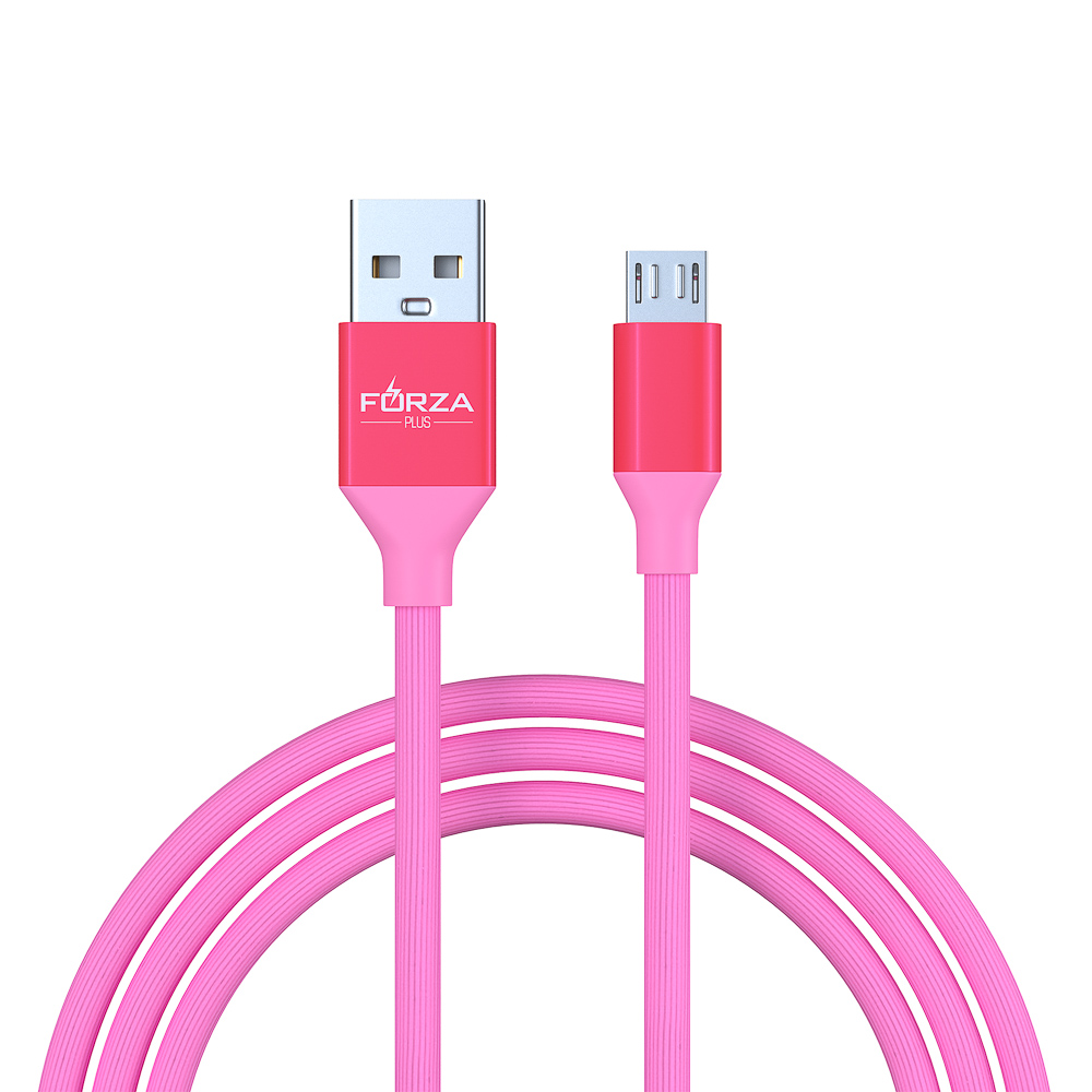 Кабель для зарядки USB(A)-microUSB FORZA Лето, 1м, 2А, прорезиненный, 4 цвета, пакет, арт.№ 916-062