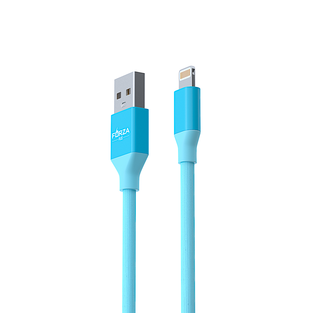 Кабель для зарядки USB(A)-iP FORZA Лето, 1м, 2А, прорезиненный, 4 цвета, пакет, арт.№ 916-064