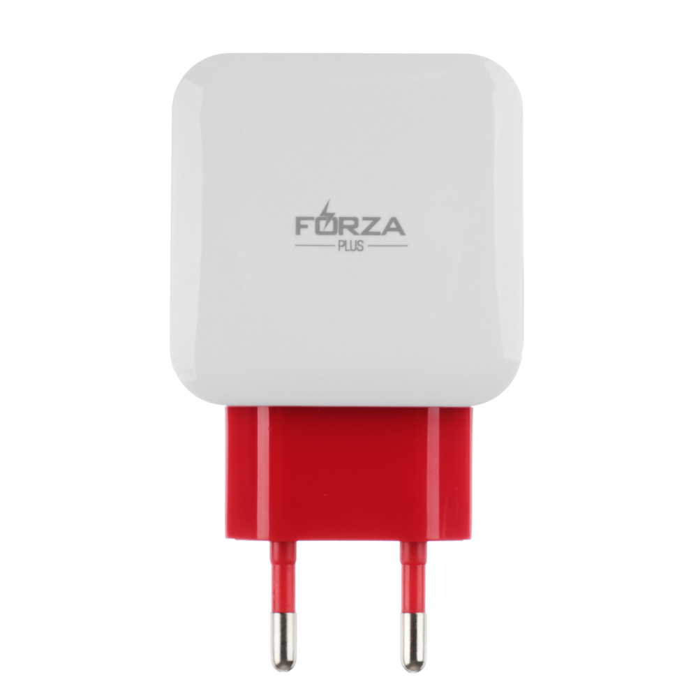 Сетевое зарядное устройство FORZA Акварель, 2xUSB, 2А, 5В, 3 цвета, арт.№ 916-066