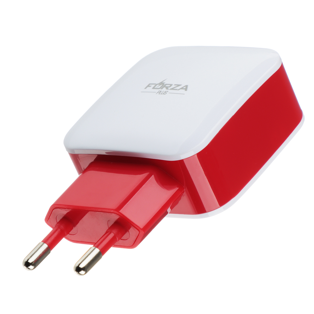 Сетевое зарядное устройство FORZA Акварель, 2xUSB, 2А, 5В, 3 цвета, арт.№ 916-066