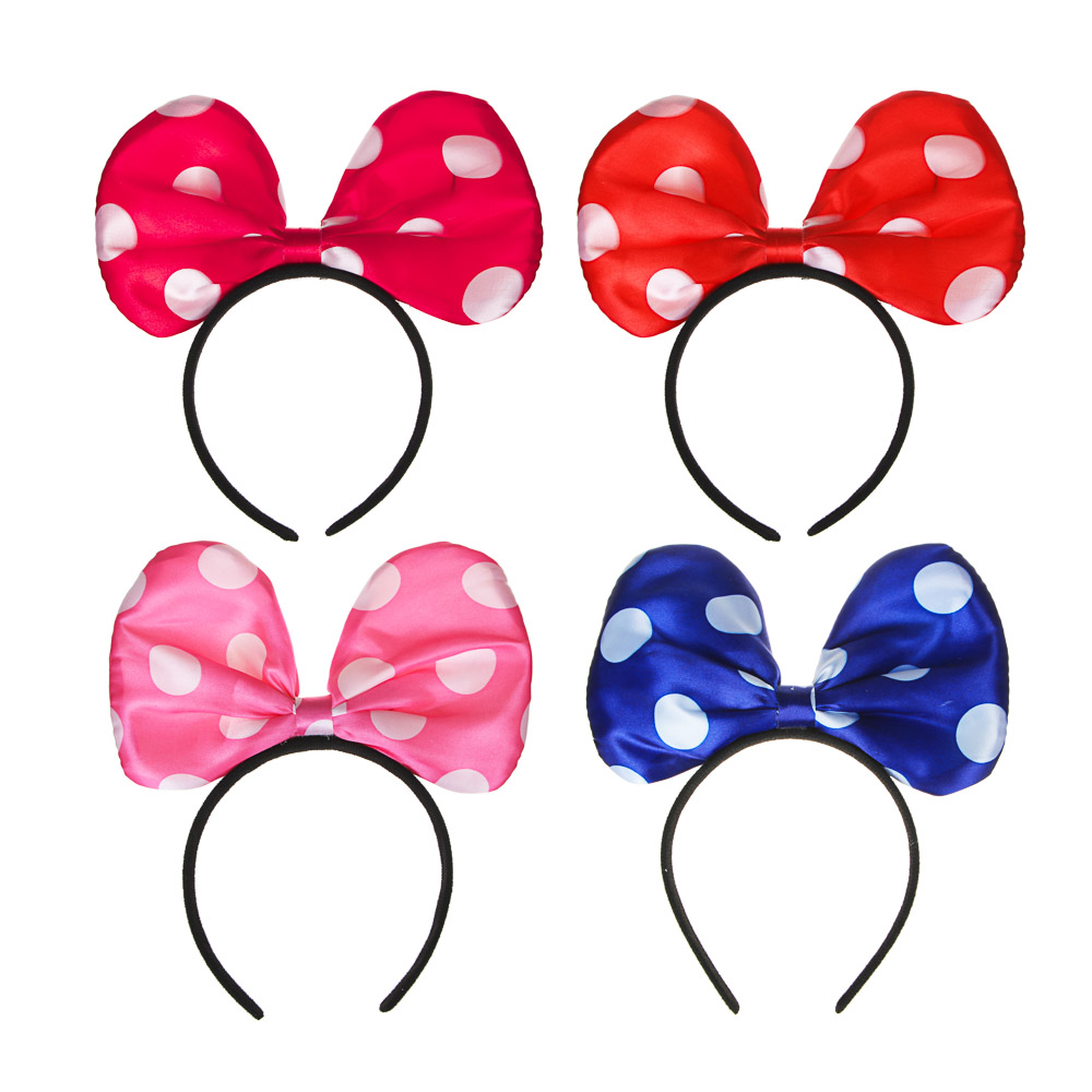 СНОУ БУМ Ободок карнавальный LED, пластик, полиэстер, 3хLR44, 21х23,5 см, 4 цвета, арт.№ 343-105