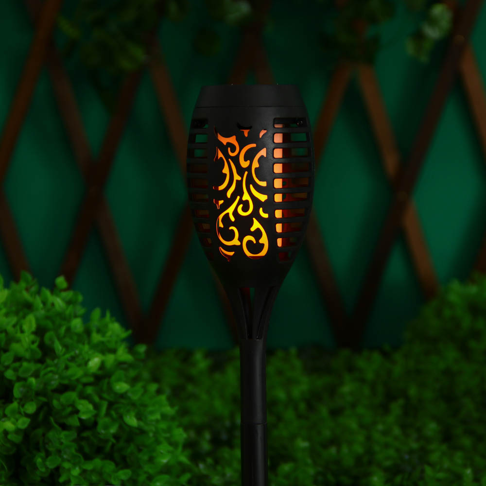 INBLOOM Фонарь садовый на солн.батарее, 50х7см, 12LED, пламя, 1x1.2V 2/3ААА 200mAh Ni-MH, PP, PS, арт.№ 475-320