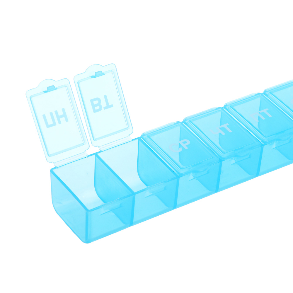 Контейнер для мелочей, 7 отсеков, пластик, 15х3,3см, "Ежедневный", 3 цвета, арт.№ 444-118