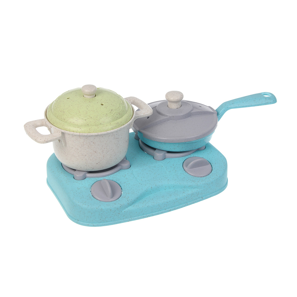 ИГРОЛЕНД Игровой набор посуды "Экопластик", 14 предметов, пластик, 37х7х39,5 см, арт.№ 294-228