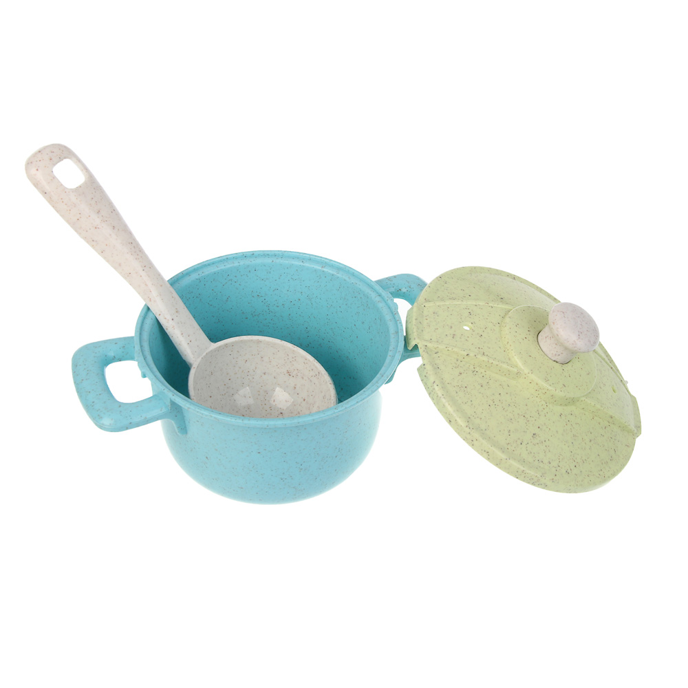 ИГРОЛЕНД Игровой набор посуды "Экопластик", 14 предметов, пластик, 29х10х20 см, арт.№ 294-229