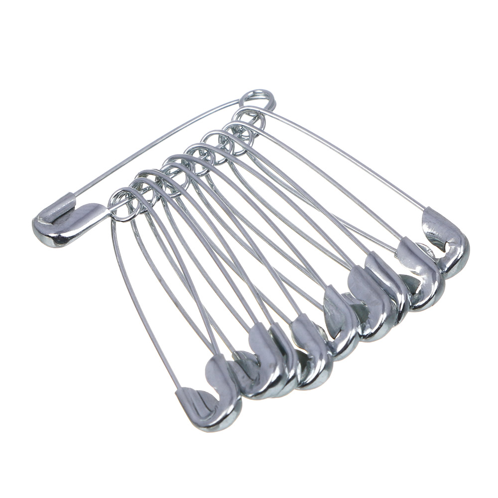 Булавки английские, 27 мм, 10 шт, цвет серебристый, арт.№ 308-358