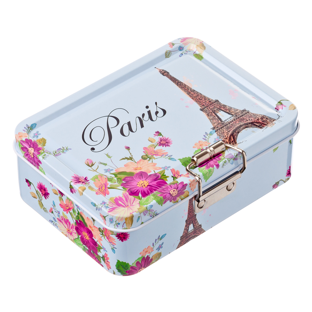 Бокс-шкатулка для мелочей, жесть, 12х9х4,5см, 6 дизайнов, арт.№ 416-137