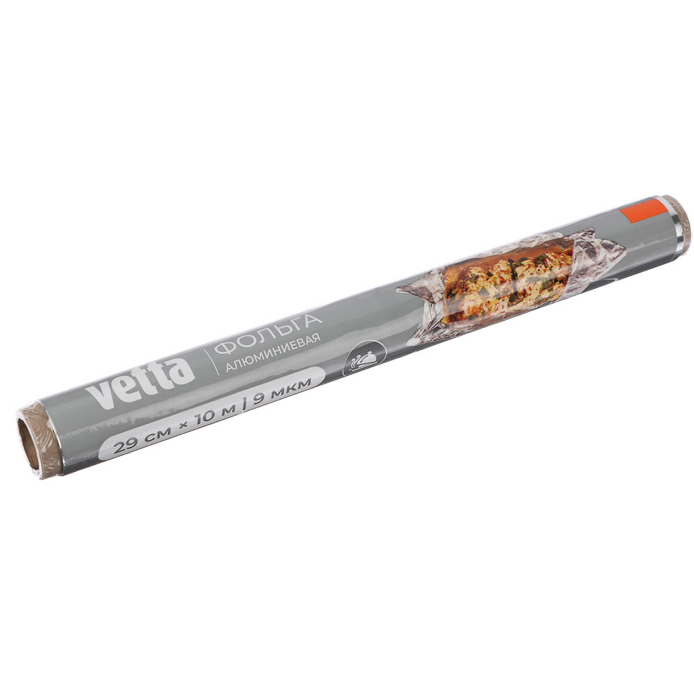 Фольга алюминиевая тм VETTA, 29см х 10м, 9мкм, арт.№ 438-116