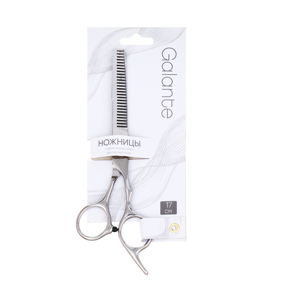GALANTE Ножницы парикмахерские филировочные, металл, 17см, арт.№ 350-065