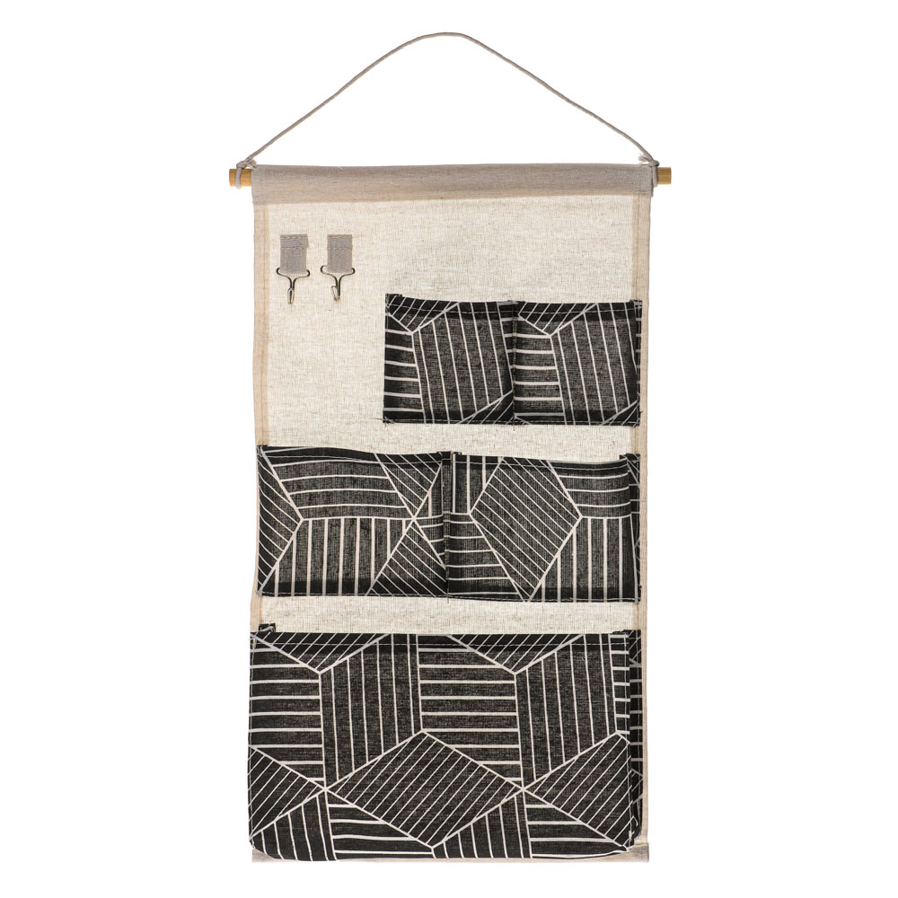 VETTA Барселона Кофр подвесной настенный, 5 объемных карманов, 2 крючка, текстиль, 34х55см,4 дизайна, арт.№ 457-572