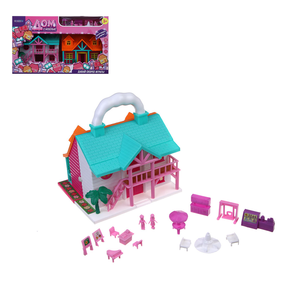 ИГРОЛЕНД Дом с мебелью и акс., ABS, 34,8х8,5х21 см, арт.№ 278-137